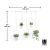 Umbra Triflora Hanging Planter Dimensions, White and Brass, Adjustable Height