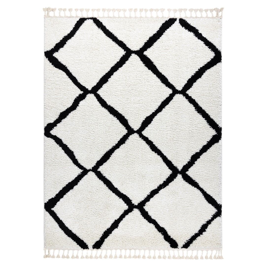 Futószőnyeg WELBEN CROSS fehér boho 70x250