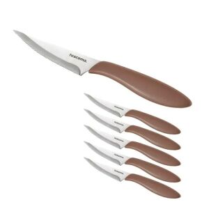 Tescoma PRESTO braunes Küchenmesserset, gezackte Steakmesser - Pfannen, Abendessen, Küchenmesser, Besteck-Sets und Töpfe