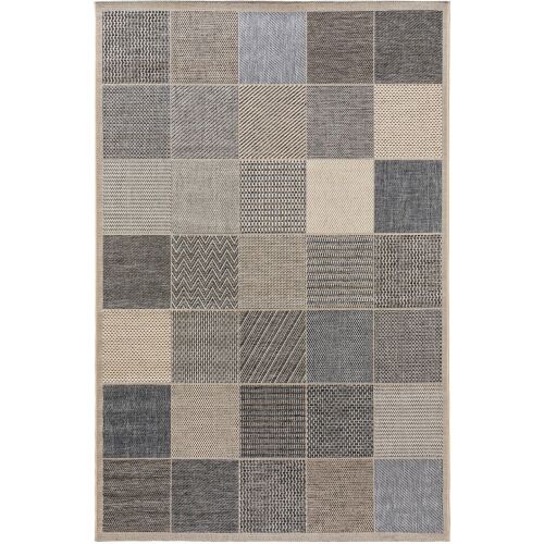 Benuta RIVER 5 blauer geometrischer Boho-Teppich, 100x150 cm