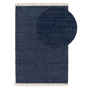 Benuta TOM navy blue rug, 70x120 cm, minimalist style, detail view - Rug