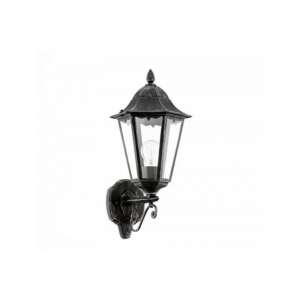 EGLO NAVEDO outdoor wall lantern, black and silver finish - Electrical Installation