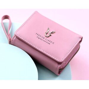 Elegáns kis női pénztárca, retro stílusú, rózsaszín, ökológiai bőr, 11x9x3,5 cm 111563434 - Női kiegészítő