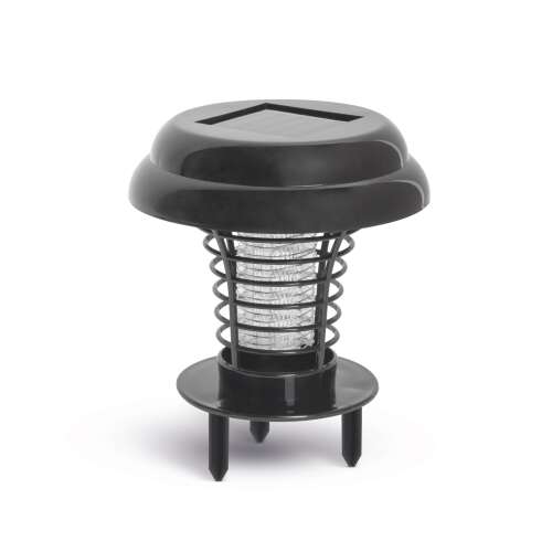 Capcană solară pentru insecte neagră cu lumină UV, țăruși și cârlig