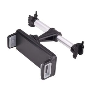 Autós Tablet- és Mobiltartó, fejtámlára rögzíthető, 360°-ban forghatható, fekete - Autós tablet tartó