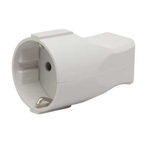 White 16A Schuko plug with earth contact - Socket & Outlet