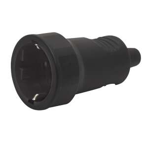 Black Schuko plug with earth pin - Socket & Outlet