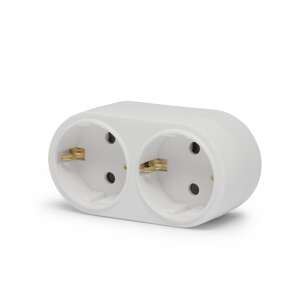 White 2-way socket with two outlets - Power Strip