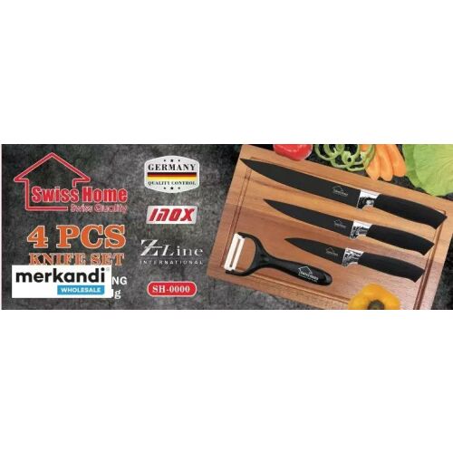 Kerámia kés készlet, fekete - 4db 111656467