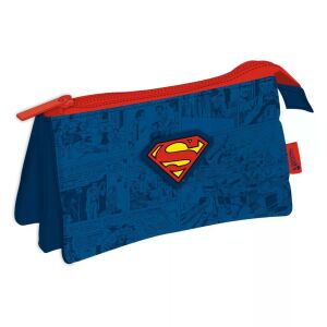 Superman Comic 3 rekeszes tolltartó, 21 cm - Homyl