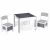 GINGER HOME Kindertisch und Stühle Set mit Tafelplatte, Weiß und Grau