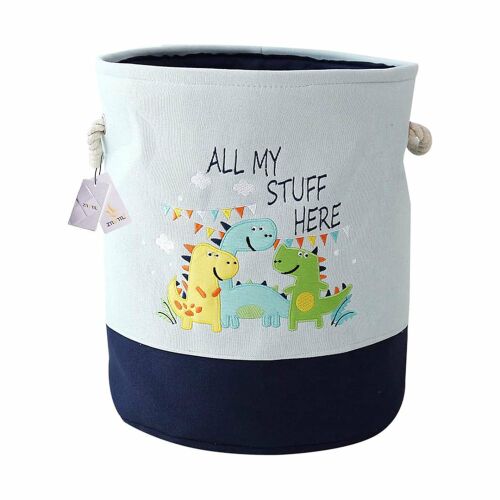 Coș pliabil pentru depozitare jucării cu dinozauri, cu mânere