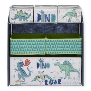 GINGER HOME Kinderregal, Spielzeug-Aufbewahrungsorganizer, mit DINOSAUR-Aufbewahrungsboxen