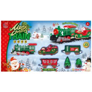 Karácsonyi zenélõ világító vonat szett: Božićni set vlakića sa svjetlima i zvukom, svečana igračka - Vlak i željeznica