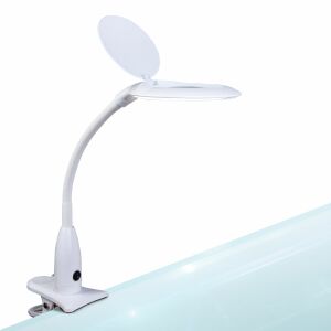 Bewello Handy fehér LED asztali lámpa nagyítóval és csíptetős talppal - Bewello