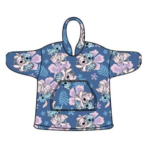 Disney Lilo & Stitch Kapuzen-Deckenponcho für Kinder 3-6 Jahre, Blumenmuster - Decken