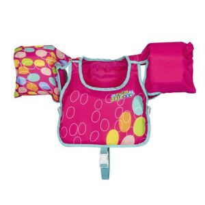 Bestway Swim Safe ABC Step B Ružová plavecká vesta s rukávnikmi pre deti - Plavecké vesty