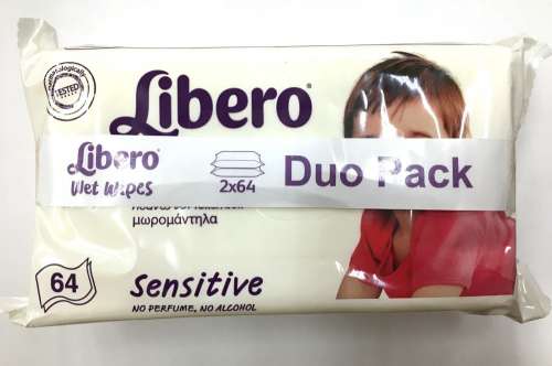Libero sensitive Törlőkendő Duopack 2x64db 30479845