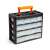 Black and orange portable tool organizer with 11 drawers, perfect for storing small parts and tools