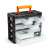 Black and orange portable tool organizer with 11 drawers, perfect for storing small parts and tools