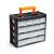 Black and orange portable tool organizer with 11 drawers, perfect for storing small parts and tools
