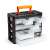 Black and orange portable tool organizer with 11 drawers, perfect for storing small parts and tools