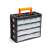 Black and orange portable tool organizer with 11 drawers, perfect for storing small parts and tools