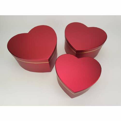 Set of 3 red heart-shaped gift boxes, perfect for flowers, gifts, or home organization