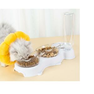 Kisállat etető automata vízadagolóval FEHÉR