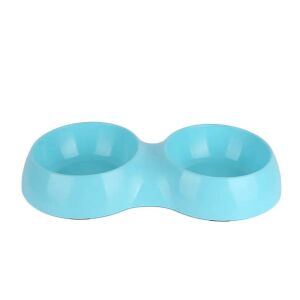 Dupla rozsdamentes acél etető, itató tál - KÉK