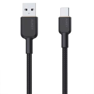 Cablu AUKEY CB-NAC2 Negru USB-A la USB-C - Cabluri USB