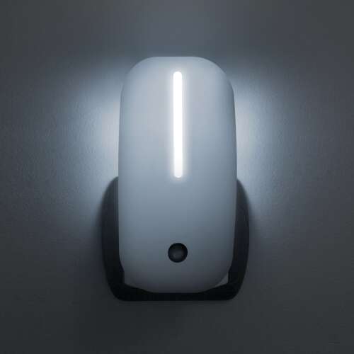 Phenom LED night light with dusk sensor, white, plugged in, illuminated