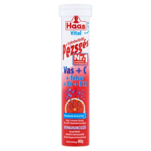 HAAS PEZSGŐTABLETTA VAS+C VITAMIN 80G 111750935