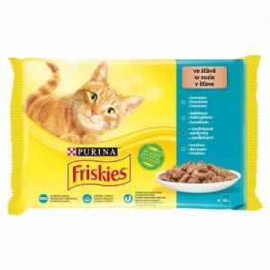 Purina Friskies nedves macskaeledel, lazac, tonhal, szardínia, tőkehal ízek, 4x85g csomag - Állattartás