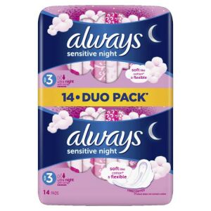 ALWAYS ULTRA EGÉSZSÉGÜGYI BETÉT SENSITIV NIGHT DUO 14DB 111752023 - Always