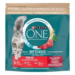 PURINA ONE STERILCAT MACSKAELEDEL SZÁRAZ MARHA BÚZA 450G 111752244 - Macskatartás