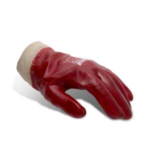 Red PVC dipped work gloves, size L - Work gloves