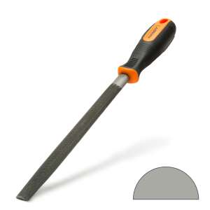 Pilă metalică Handy cu jumătate de rotundă de 8 inci cu mâner negru și portocaliu - Unelte de mână