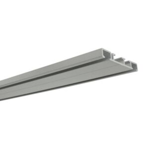 Közelkép a Fedecor New Slim Line ezüst dupla függönysínről - Karnis