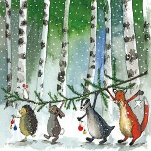 Poháralátét Alex Clark, parafa, karácsonyi erdei állatok 111765798 - Báreszköz