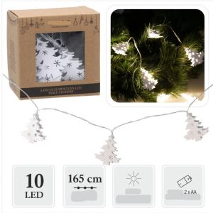 Karácsonyi fehér karácsonyfa mintás dekorációs LED fényfüzér meleg fehér 165 cm 111770816 - Ramiz