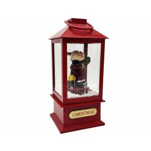 Lanternă roșie de Crăciun cu ren, lumină, sunet și funcție de zăpadă - Ghirlande luminoase, Decoratiuni de Craciun exterioare, Decorațiuni pentru pomul de Crăciun, Decorațiuni de Crăciun și Costume de Moș Crăciun