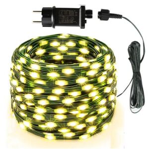 Kültéri Beltéri Nano Led Fényfüzér 100m 1000 Led-el 8 Programos Hálózati Csatlakozóval Vízálló Melegfehér