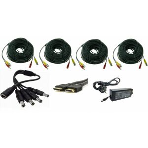 Kit accesorii sisteme de supraveghere pentru 4 camere, cabluri gata mufate, cablu HDMI , sursa alimentare, splitter 111772194 - Accesoriu pentru securitate