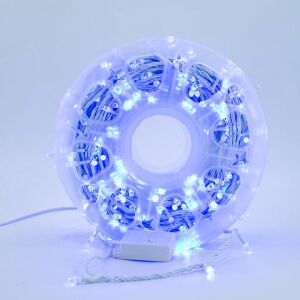 Lineáris karácsonyi installáció / húr 50 m, 300 gyémánt LED, kék, V5 led, 50m hosszú, 300 LED, kék, karácsonyi fények - Fényfüzér