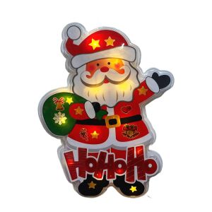 Mikulás karácsonyi dísz LED-ekkel, 23 x 46 cm - Nonbrand Fényfüzér