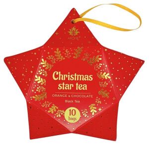AROME zamatos teaválogatás csillag alakú karácsonyi díszdobozban - 10 darabos - narancs és csokoládé 111779549 - Teaválogatás