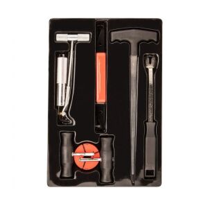 Set pentru demontarea parbrizului NEO TOOLS 11-819: Set profesional cu 7 piese pentru demontarea parbrizelor din diferite tipuri de autovehicule. Ambalat într-o valiză. - NEO Tools