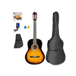 max SoloArt 4/4 akusztikus gitár sunburst csomag tokkal, hangolóval, húrokkal és pengetőkkel - Hangszer