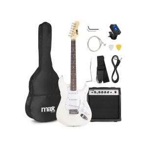 max Gigkit 4/4 Elektromos gitár szett (20W erősítő, táska, hangoló, pengetők) &#8211; fehér 141135231 - Hangszer